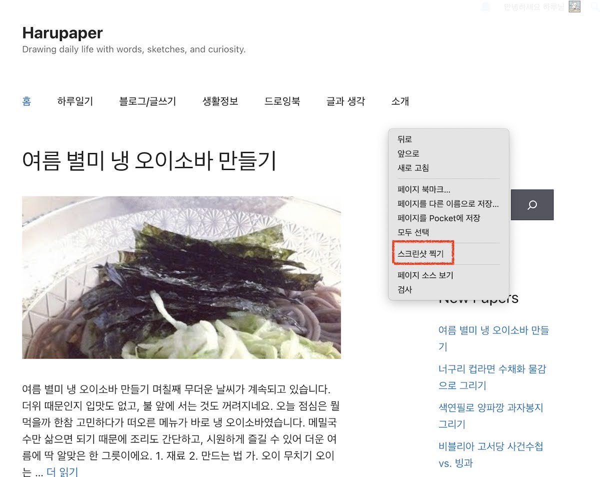 스크롤 없이 웹페이지 전체를 이미지 한 장으로 저장하기