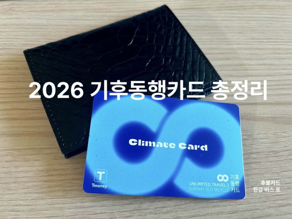 2026 기후동행카드 총정리: 후불카드 및 카드사별 15% 할인 비교