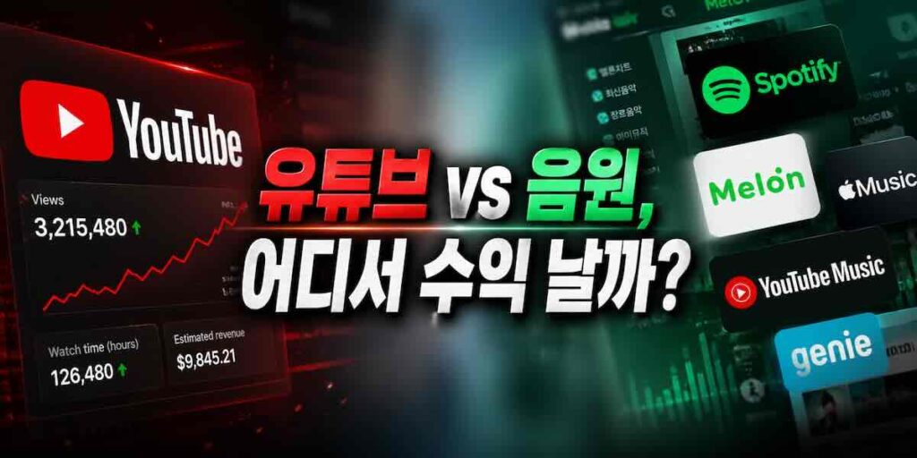 AI 음악 수익 구조 (유튜브 vs 음원, 실제로 어디서 돈 될까?)